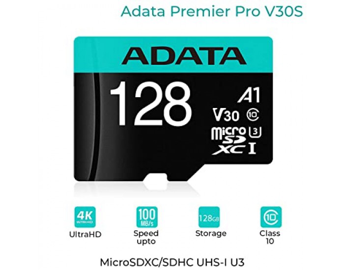 ADATA MICRO SD 128GB MEMORY CARD V30